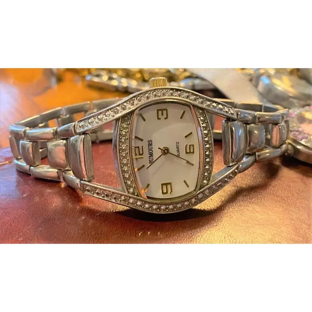 Women's Silver Tone Rumours Watch, MOP Face, Crystal Accents